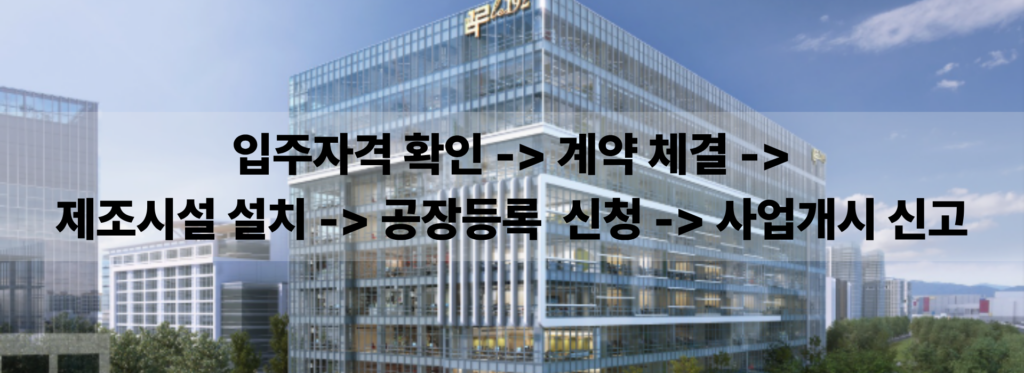 제조업 지식산업센터 입주 절차 흐름도